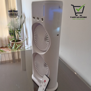 VENTILADOR PORTÁTIL RECARGABLE / CONVERTIDOR DE AIRE FRÍO Y HUMIDIFICADOR